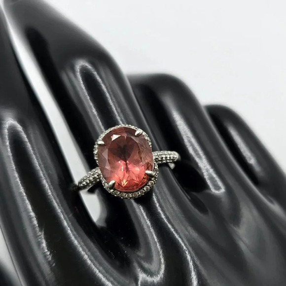 Jewelry - BBJ Sterling Silver 925 Red & White Cubic Zirconia Ring Size 9